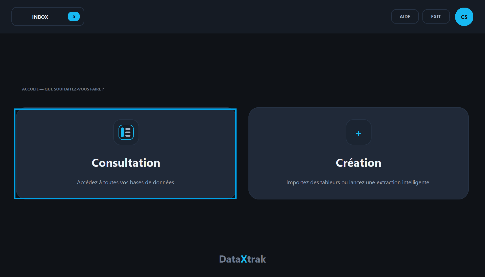 Interface Consultation DataXtrak